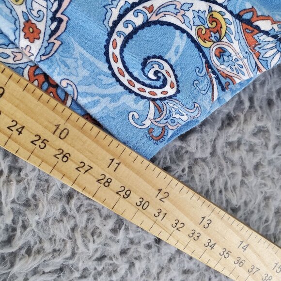 Ruby Rd. Top Women’s Large Light Blue Paisley Print 3/4 Sleeve Stretchy Tunic - Picture 5 of 8